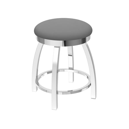 Holland Bar Stool Co 18" Swivel Vanity Stool, Chrome Finish, Canter Grey Seat 80218CH007